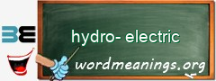 WordMeaning blackboard for hydro-electric